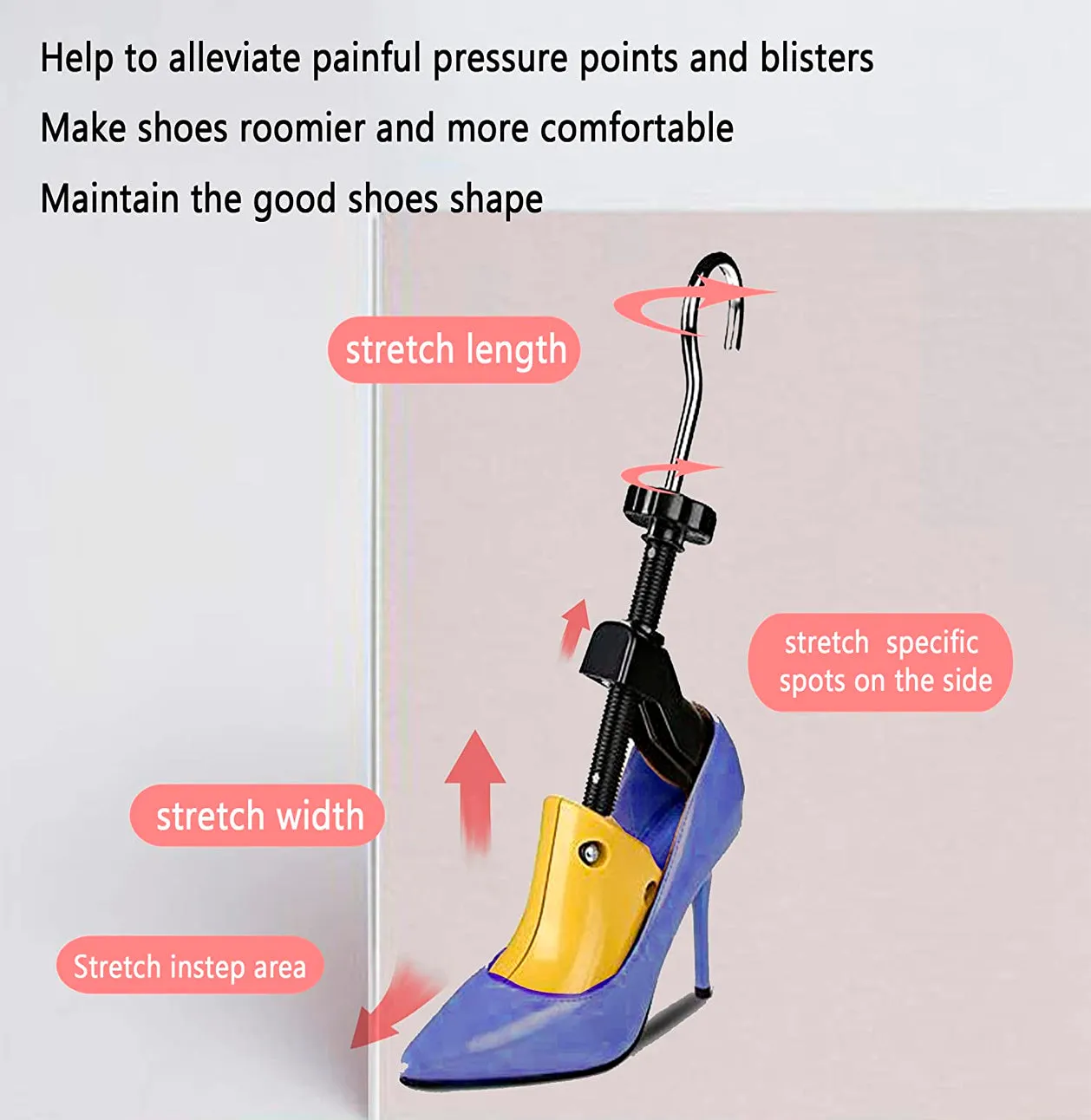 4 Way Women High Heel Shoe Stretcher,Professional Shoe Stretcher for USA Women's Size 4.5-9.5