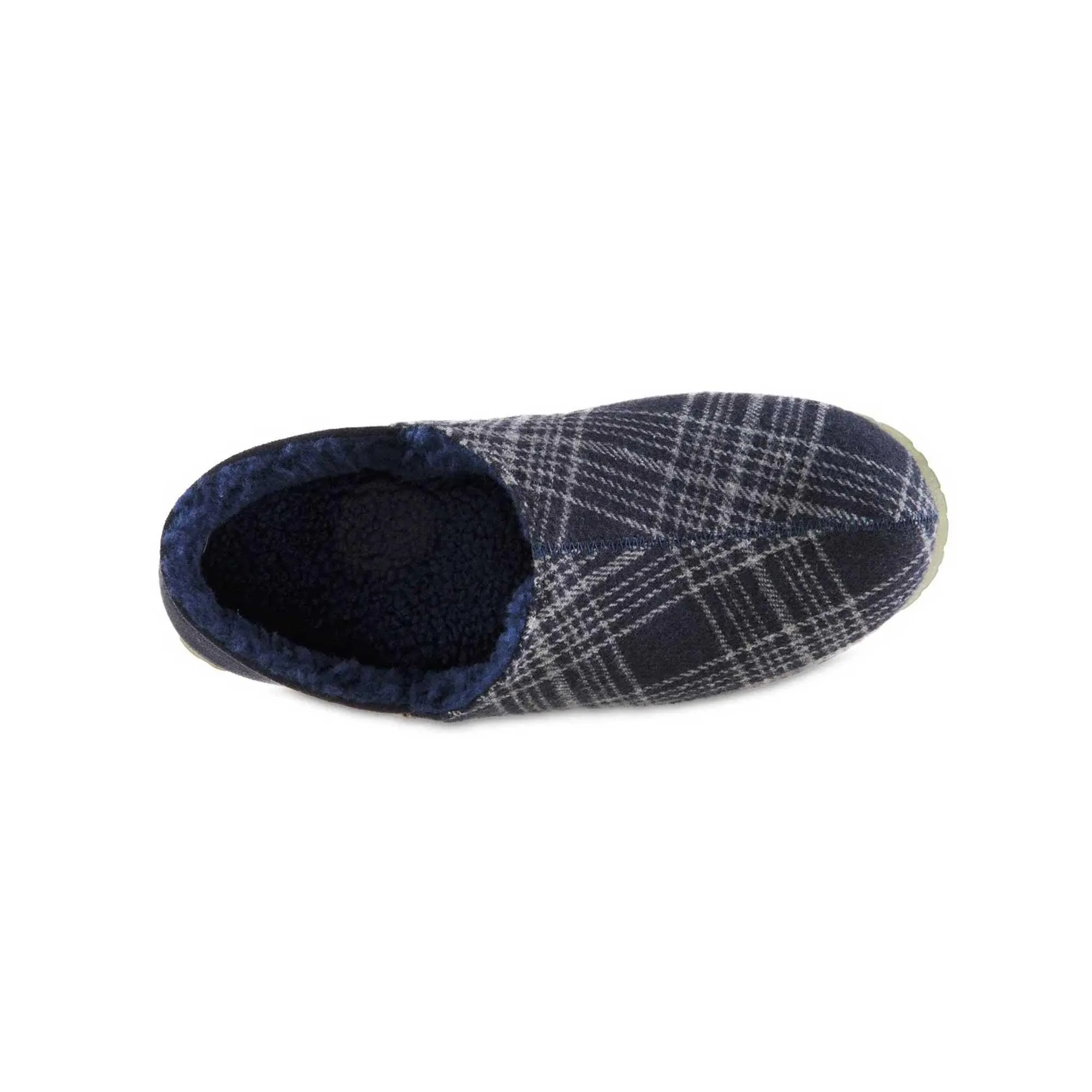 Acorn Men's Slippers - Parker Algae Sole Navy Plaid Flannel, X-Large | A20158NPLMXL