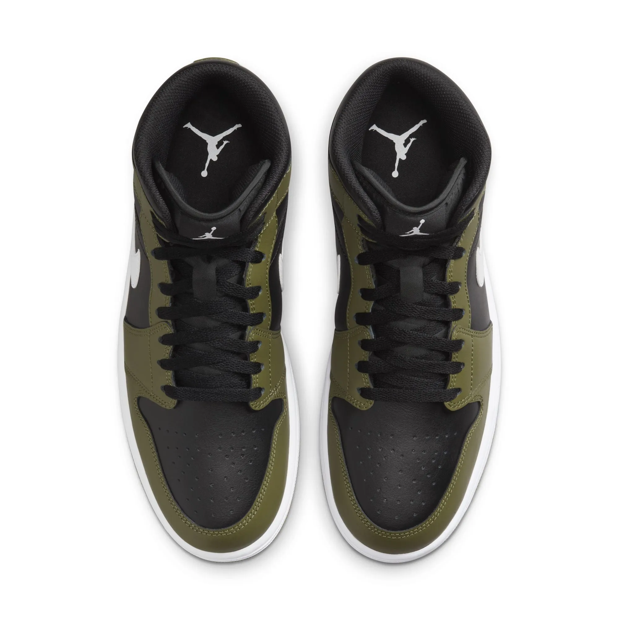 Air Jordan 1 Mid (Black/White/Medium Olive)