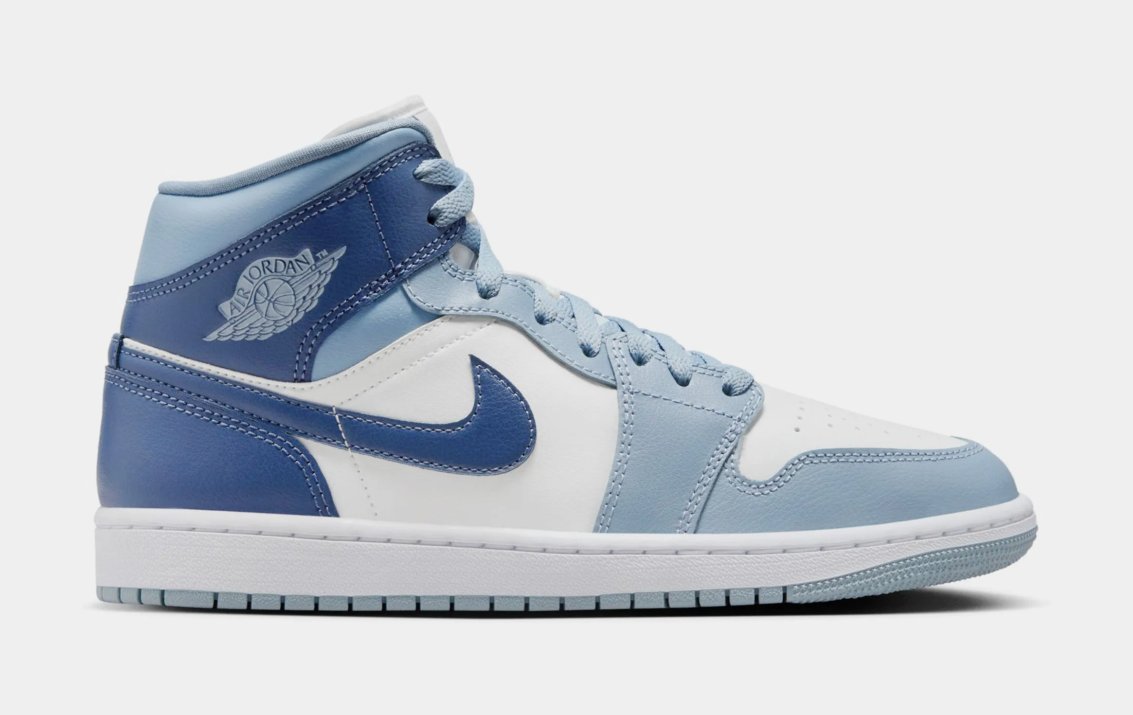 Air Jordan 1 Mid Womens Lifestyle Shoes (Sail/Blue Grey/White/Diffused Blue)