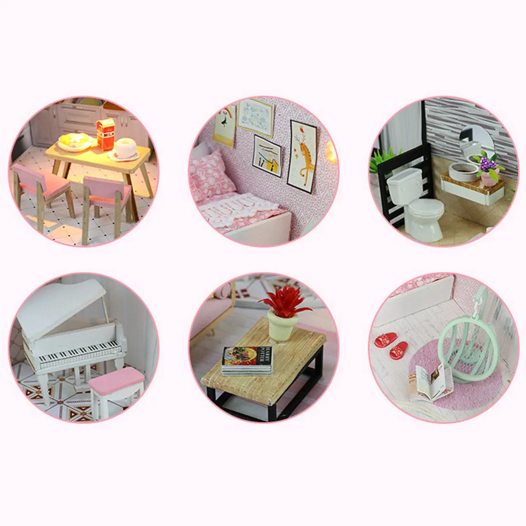 Anna's Pink Melody DIY Miniature Dollhouse Kit