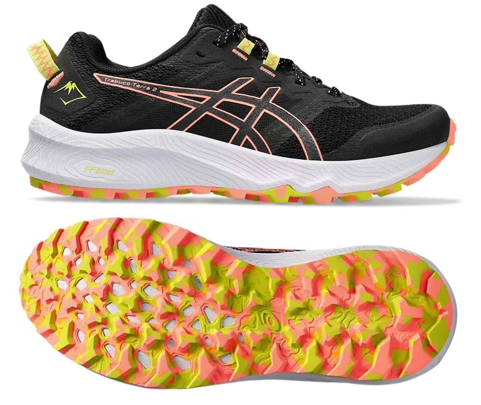 ASICS Trabuco Terra 2 (Black/Sun Coral) Womens