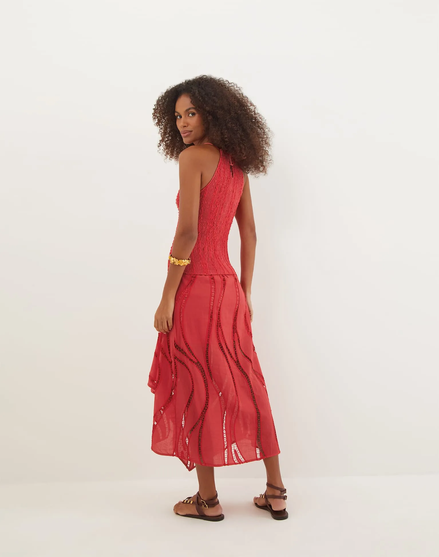 Belle Midi Dress - Raspberry