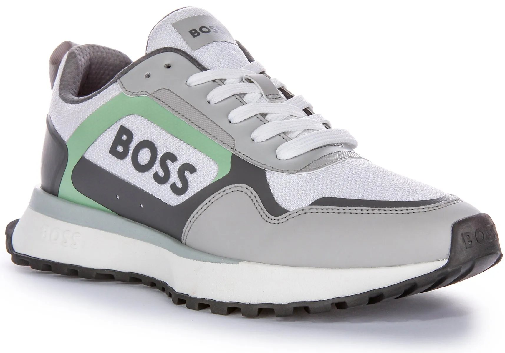 Boss Jonah Runner Merb In White Green For Men