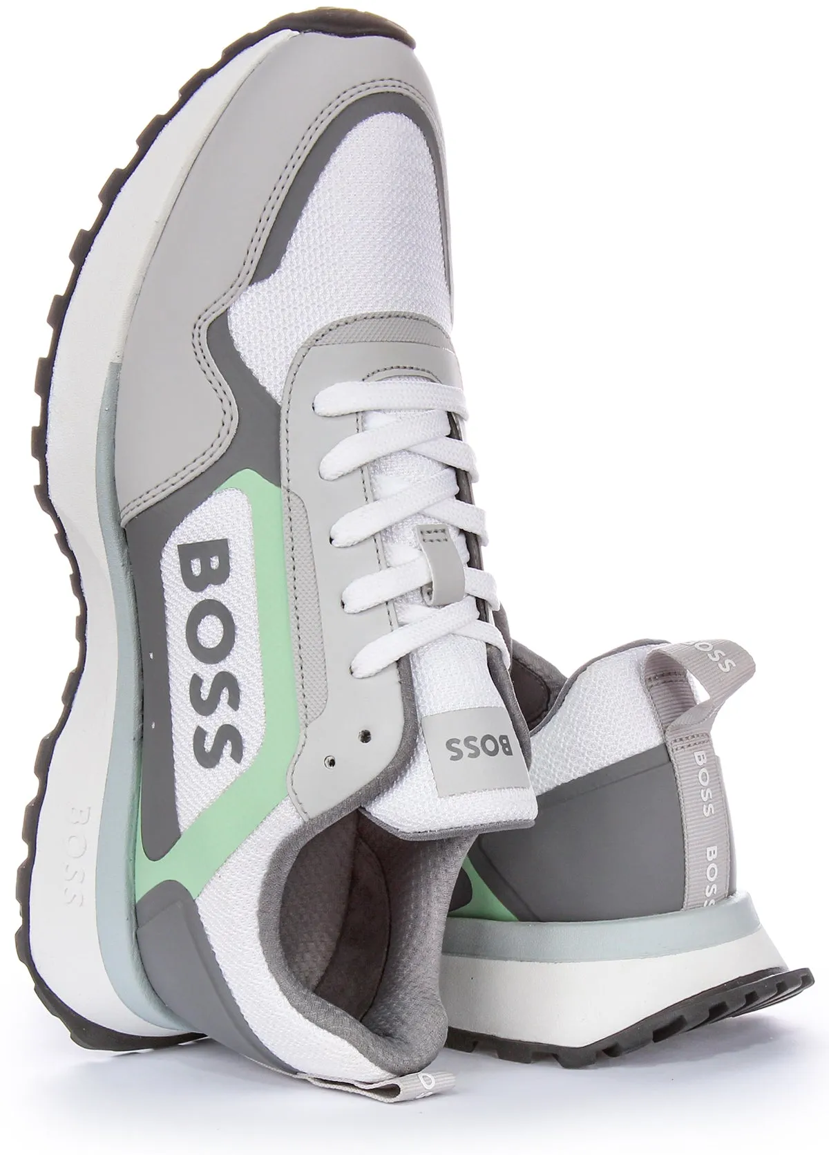 Boss Jonah Runner Merb In White Green For Men