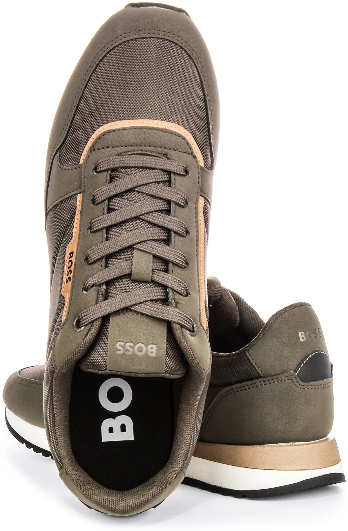 Boss Kai Runner Nupny In Olive Green For Men