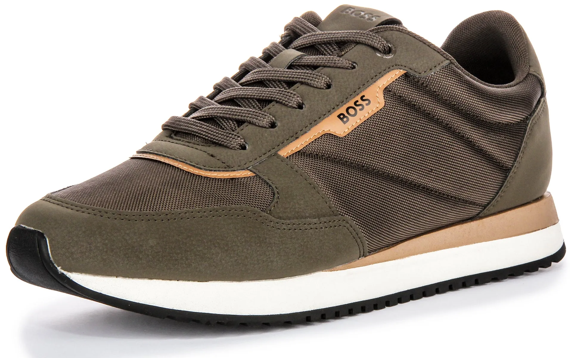 Boss Kai Runner Nupny In Olive Green For Men