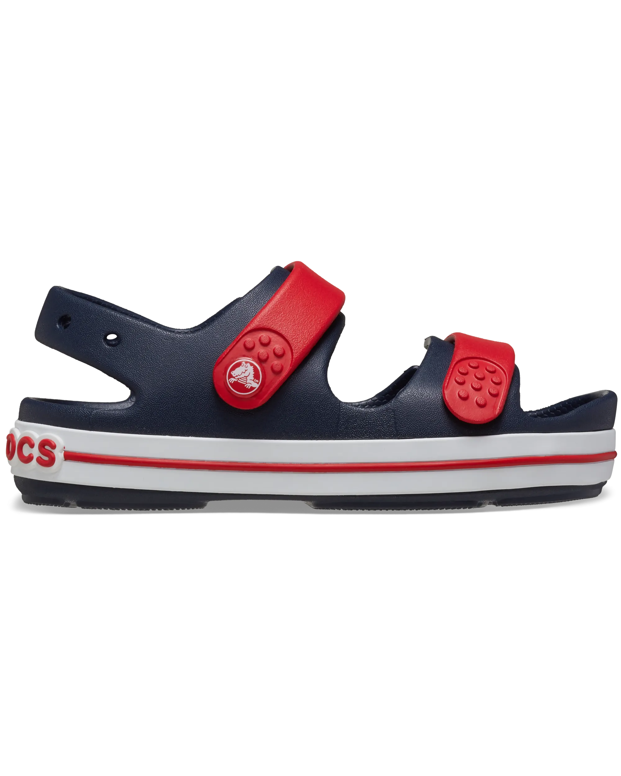 Boys Crocband Cruiser Sandals in Navy & Varsity Red