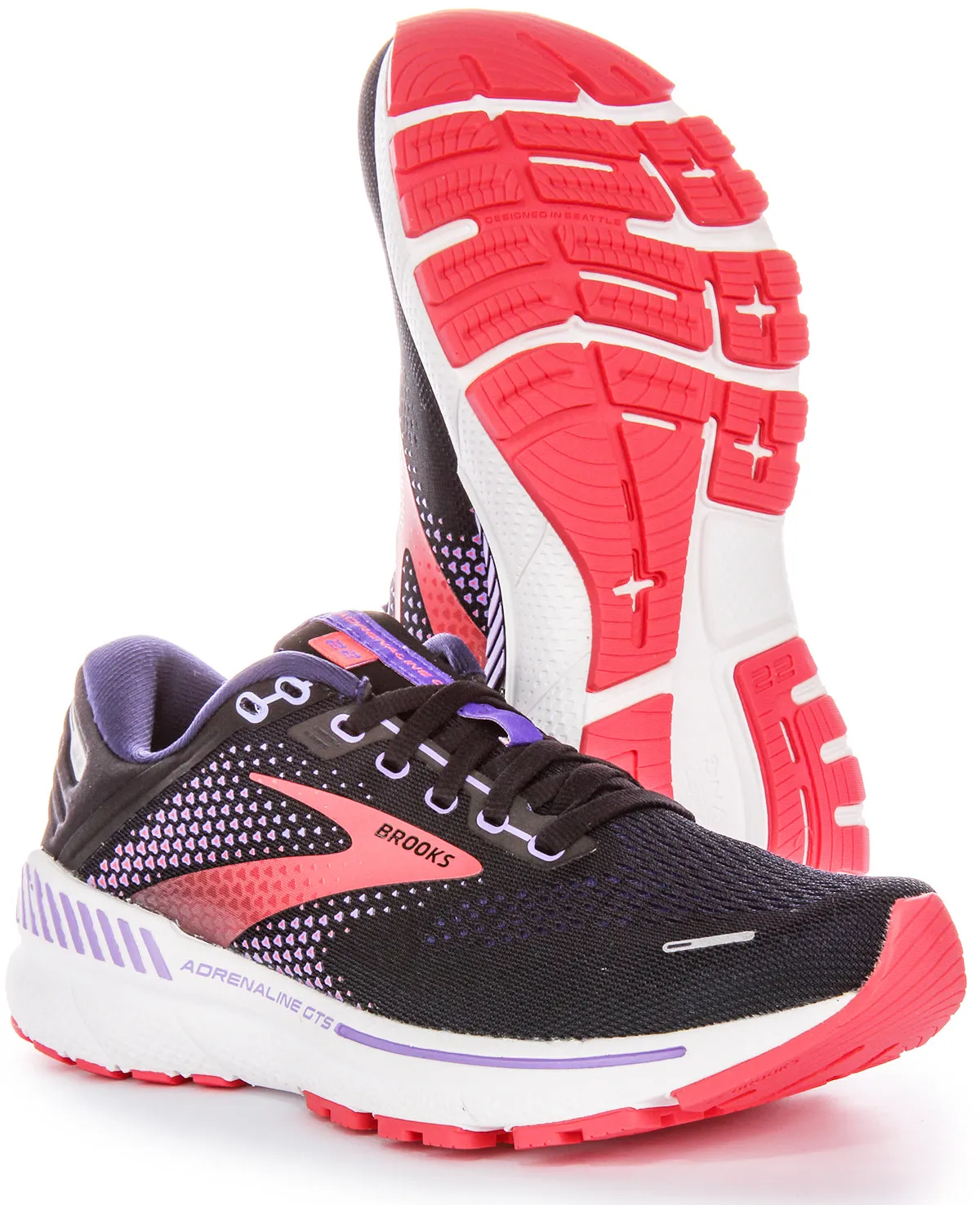 Brooks Adrenaline GTS In Black Purple | Narrow Fit