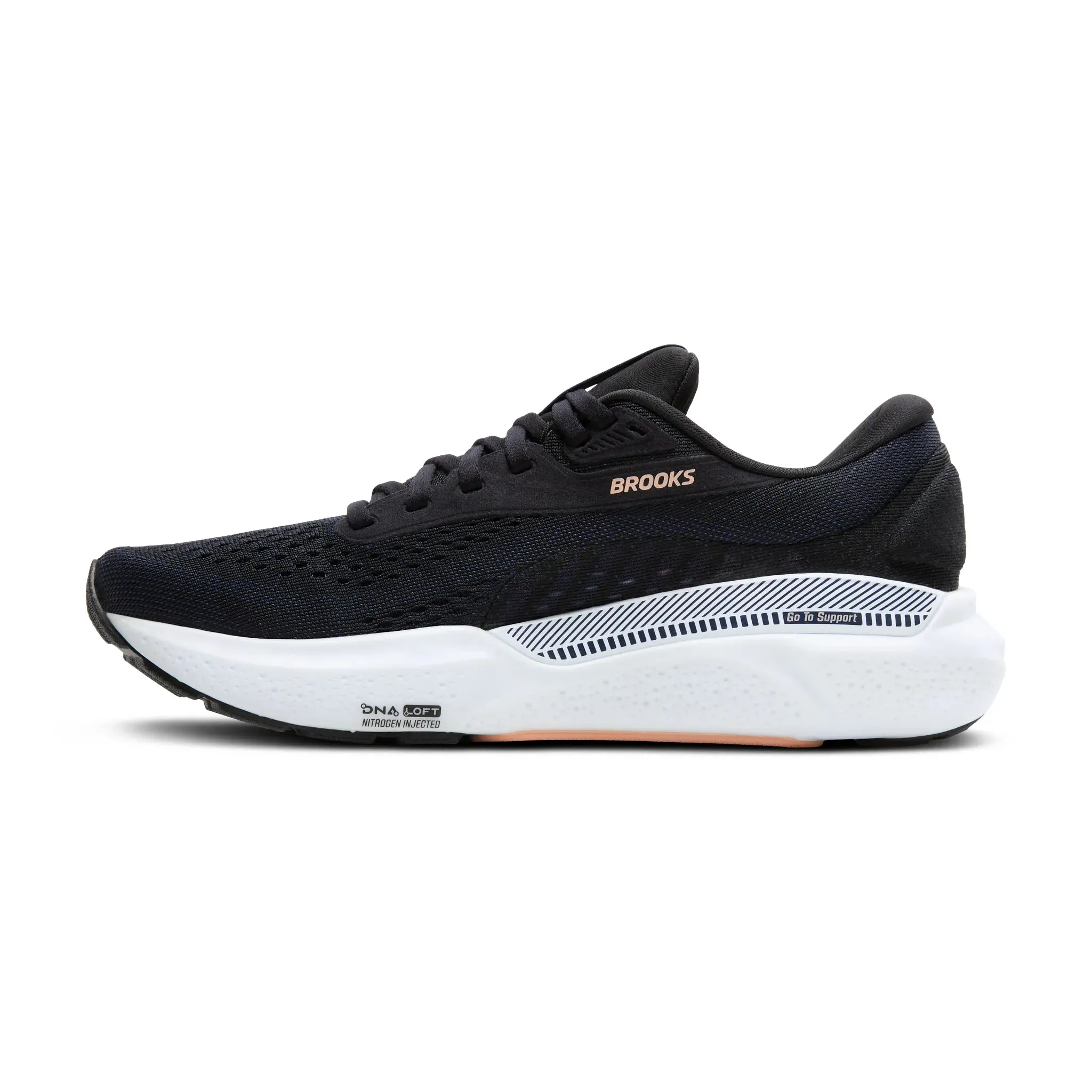 Brooks Womens Trainer Adrenaline GTS 24 Black/Peach/Peacoat