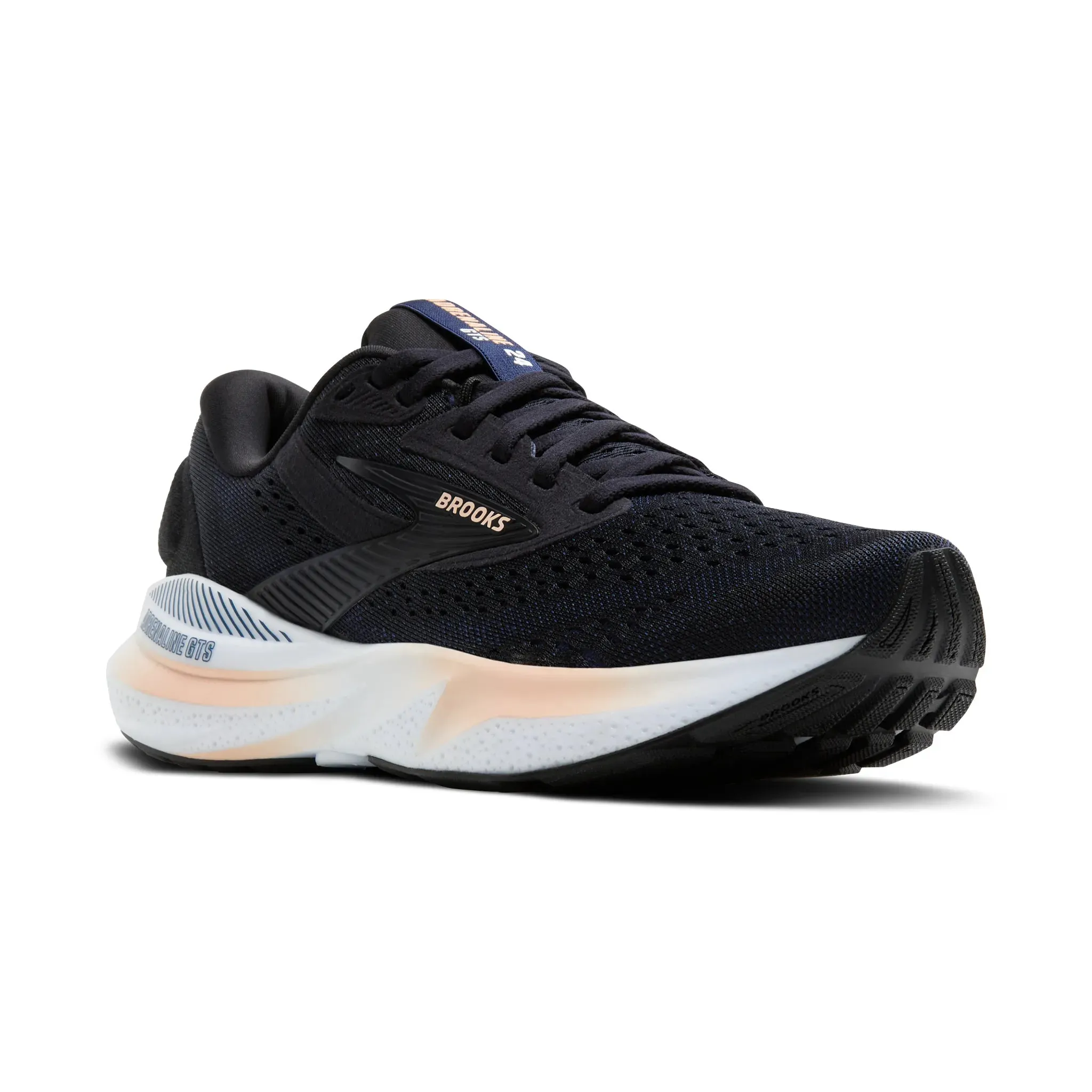 Brooks Womens Trainer Adrenaline GTS 24 Black/Peach/Peacoat