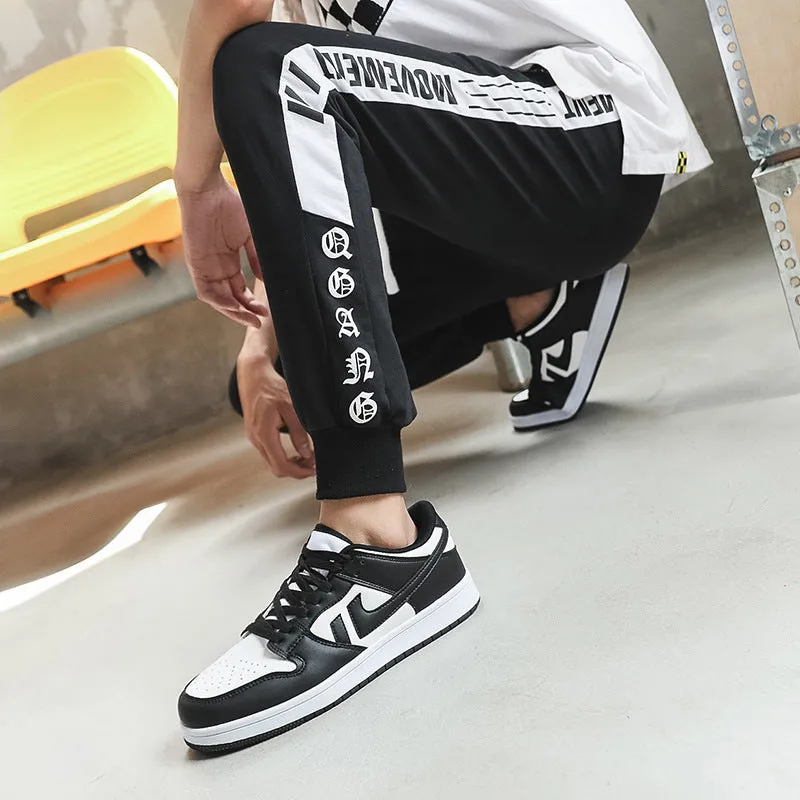 Couple Men Women Black White Sneakers Light Flat Shoes