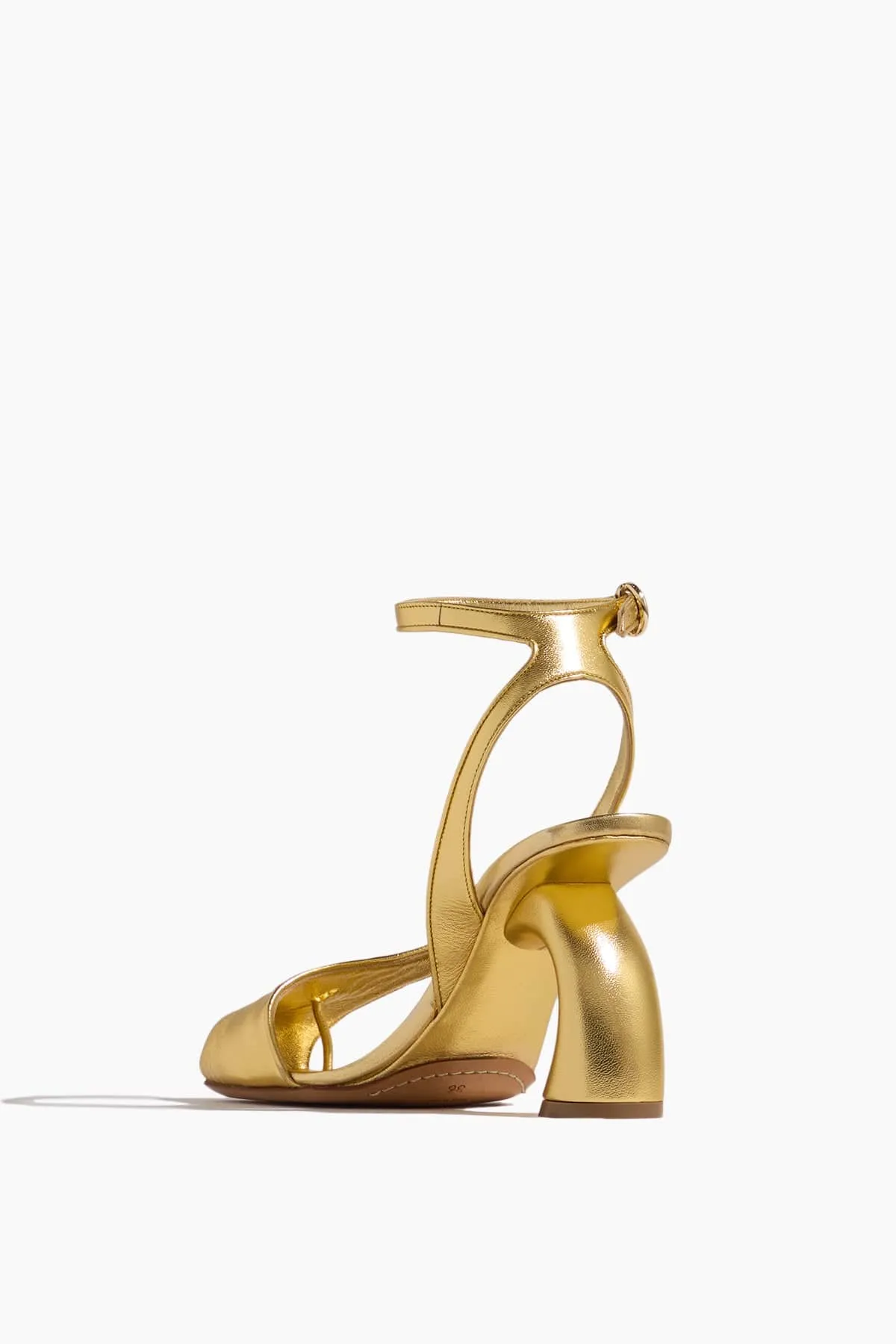 Cutout Thong Pump in Gold