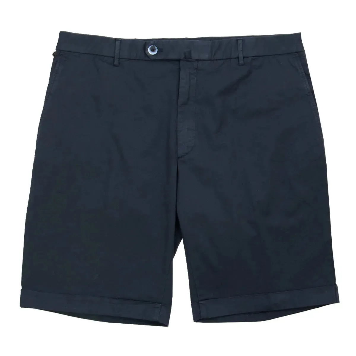 Dark Blue Cotton Stretch Slim Fit Chino Shorts