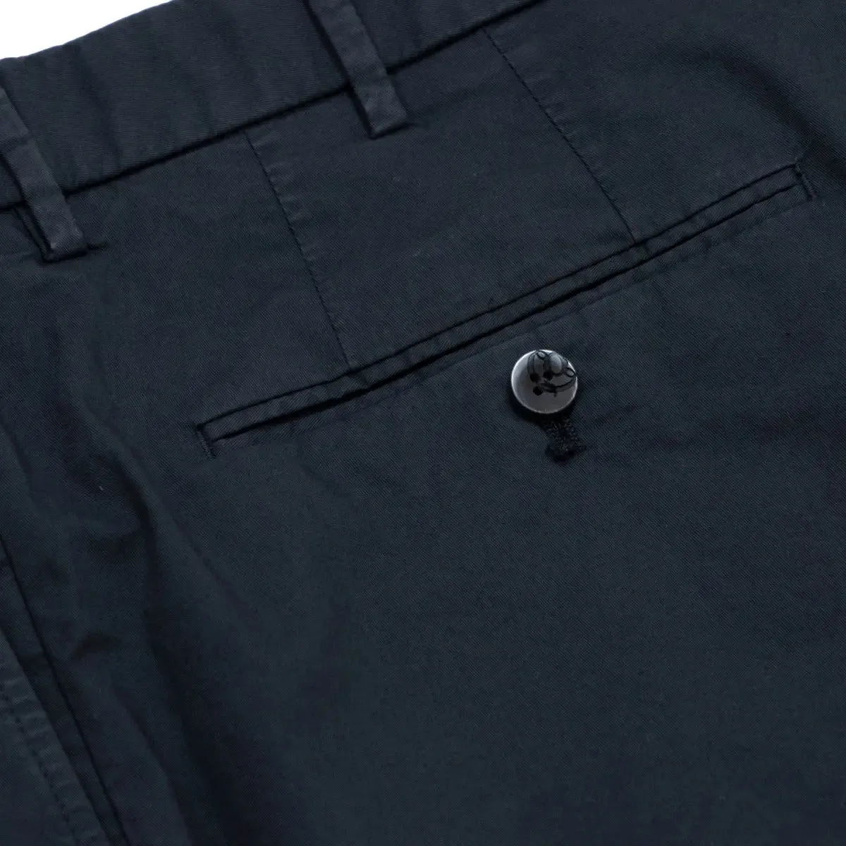 Dark Blue Cotton Stretch Slim Fit Chino Shorts