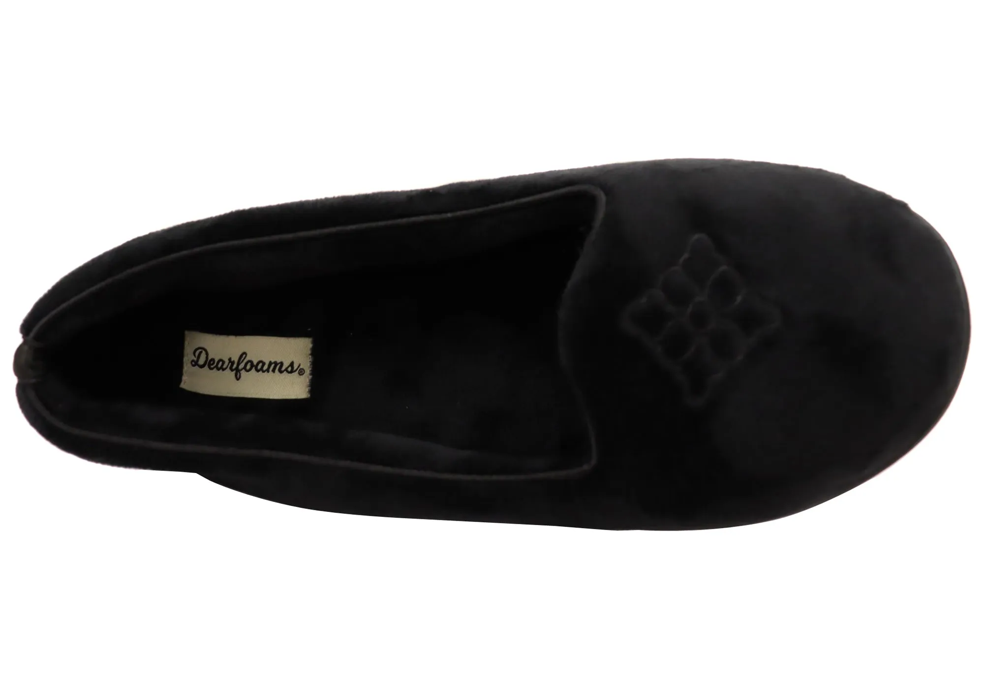 Dearfoams Womens Rebecca Microfiber Velour Wide Width Slippers