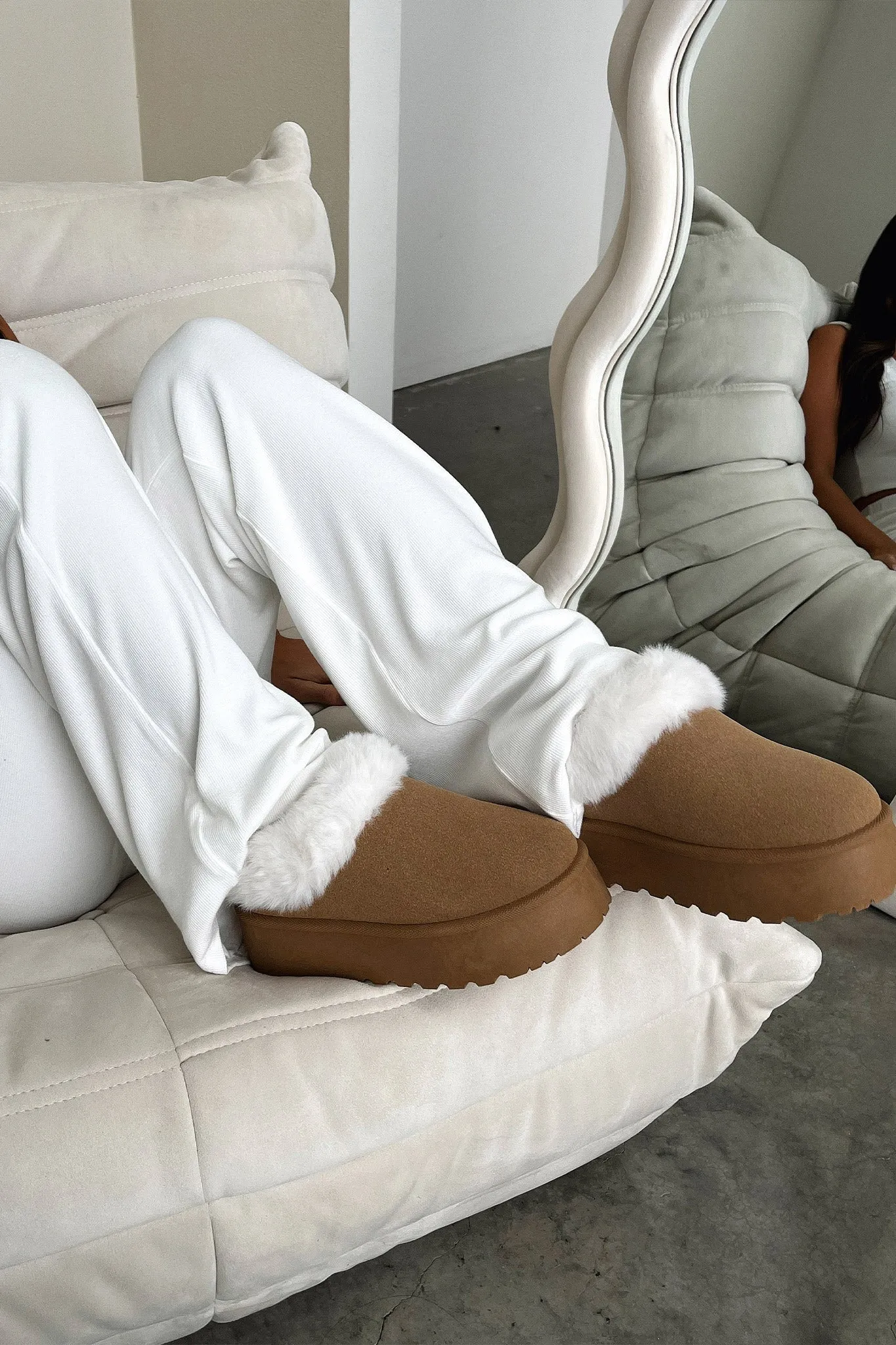 Elani Platform Slippers - Chestnut