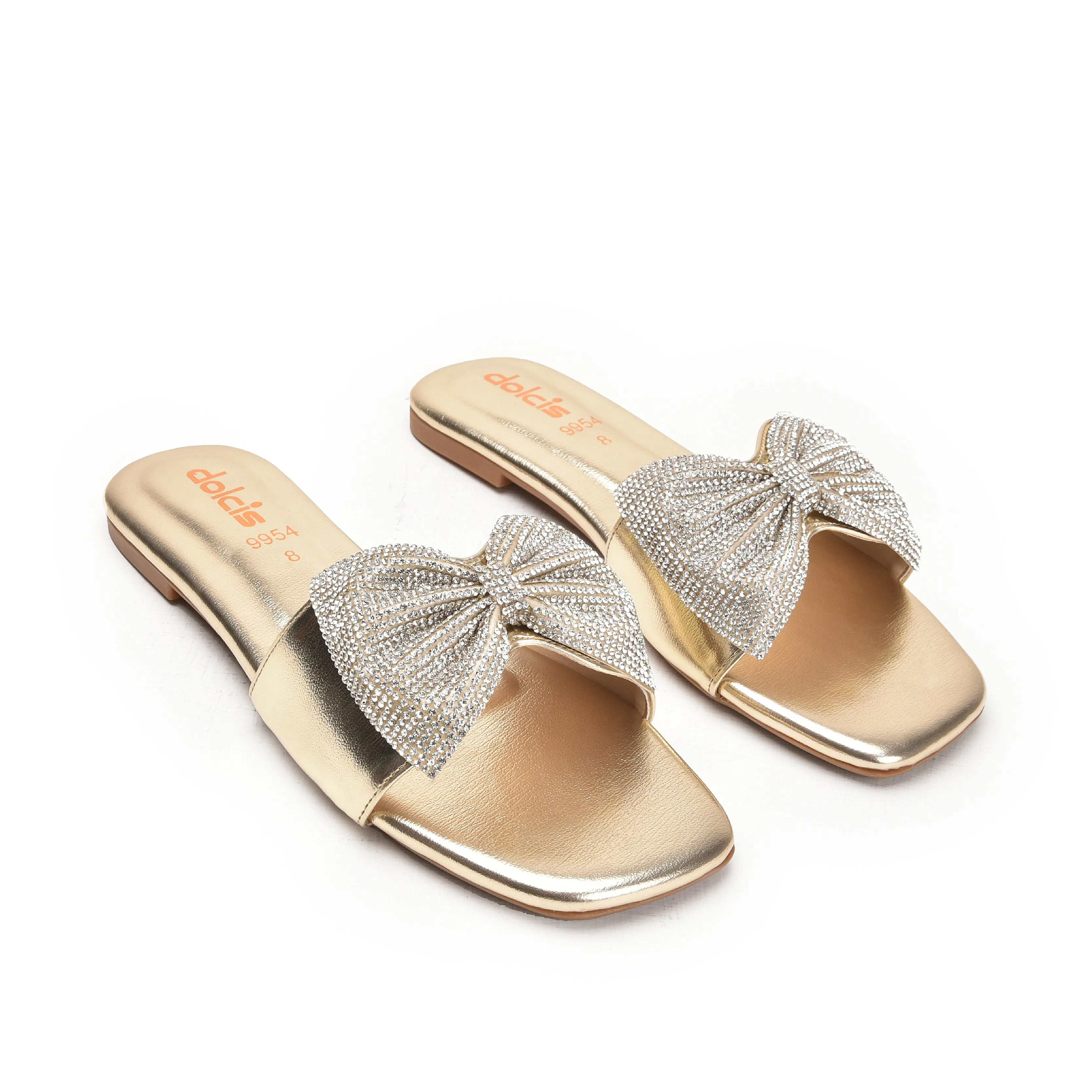 Elegant Gold Embellished Flats | 543L-X