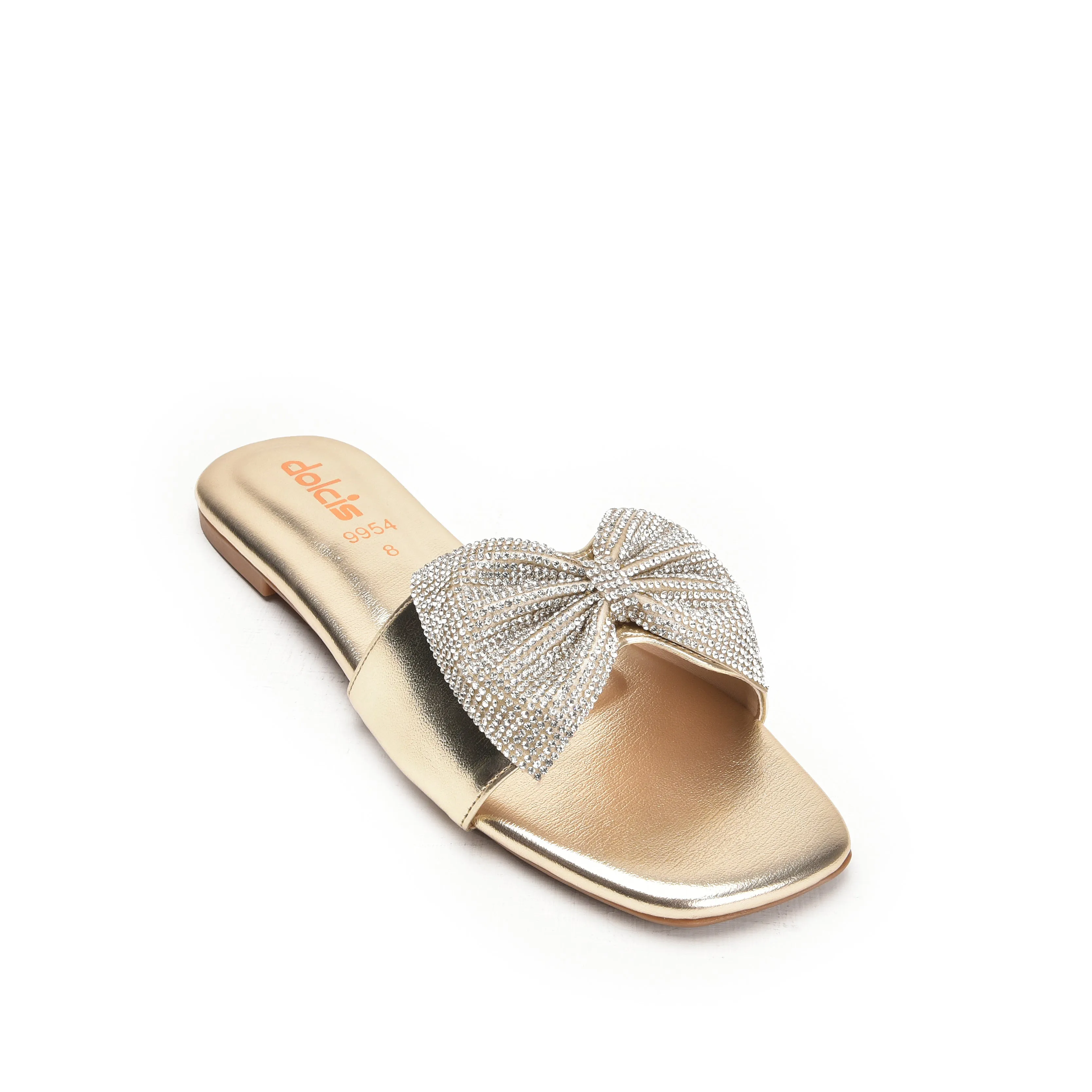 Elegant Gold Embellished Flats | 543L-X