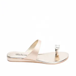 Elegant Gold Toe-Ring Slippers | 796Q-X