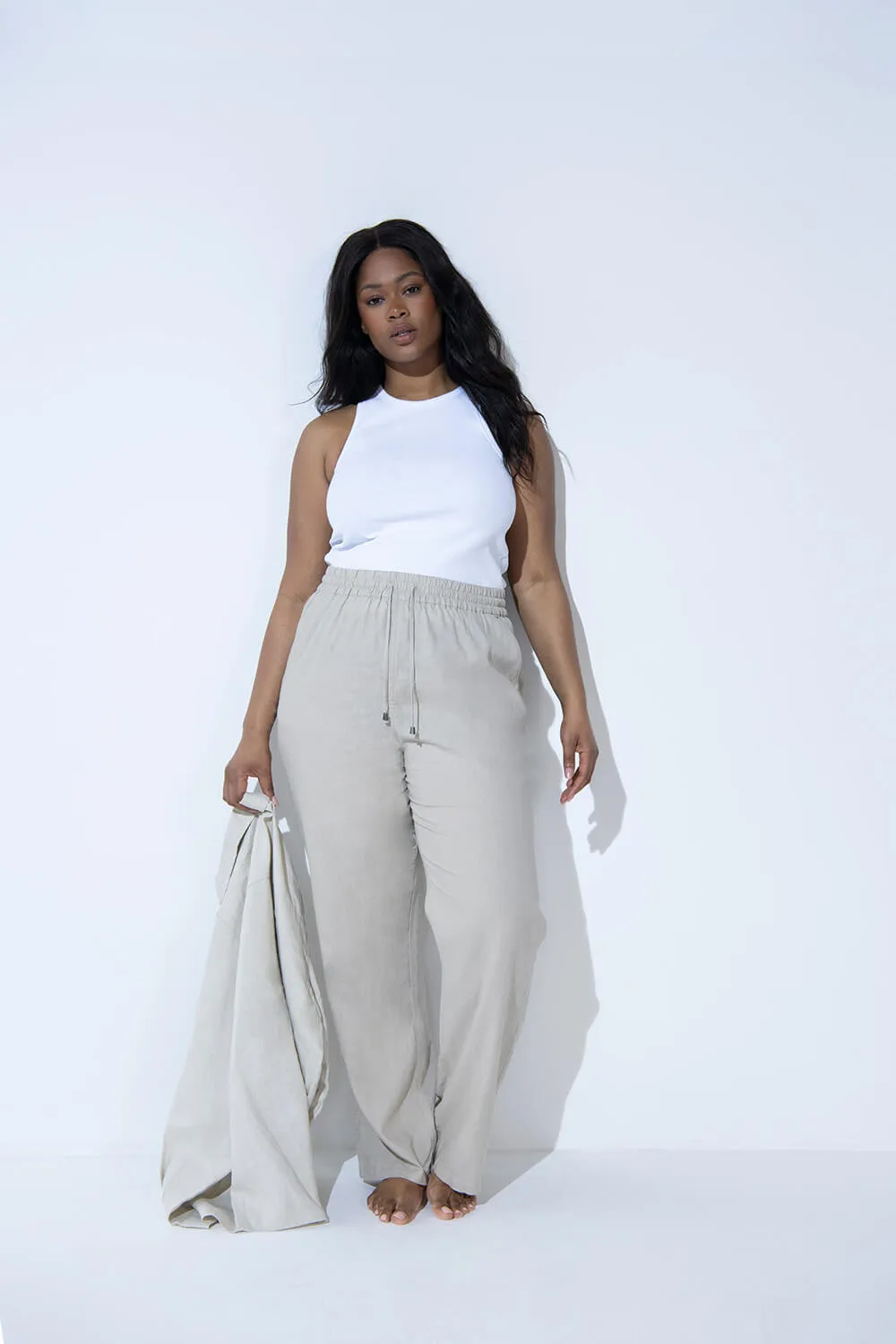 Everyday Linen Trousers - Stone