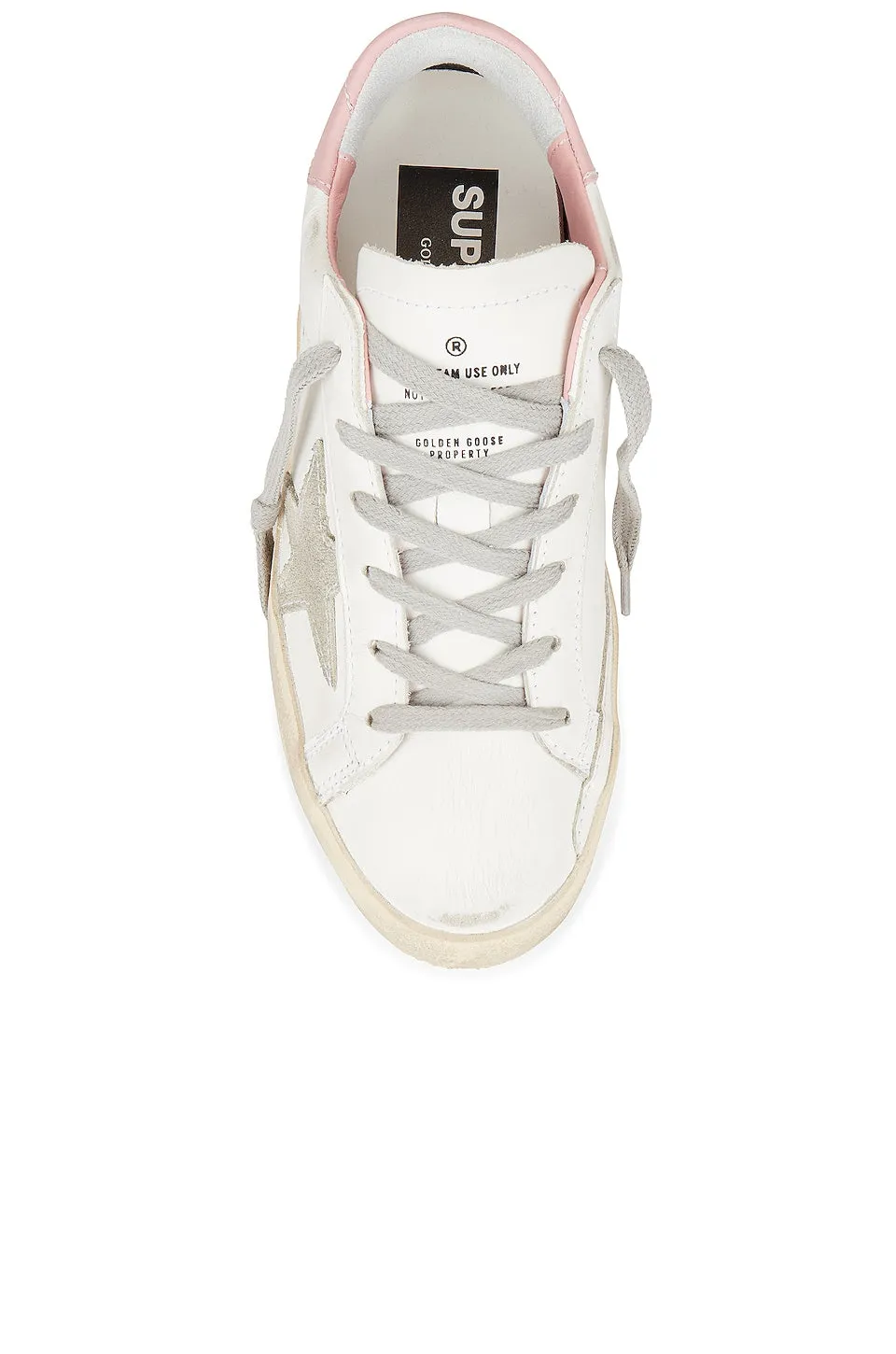 Golden Goose Super-Star Sneakers, White, Ice, & Light Pink