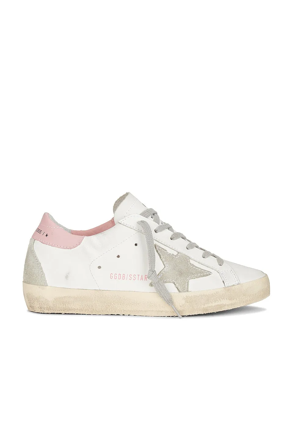 Golden Goose Super-Star Sneakers, White, Ice, & Light Pink