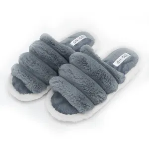 Gray Fuzzy Slippers