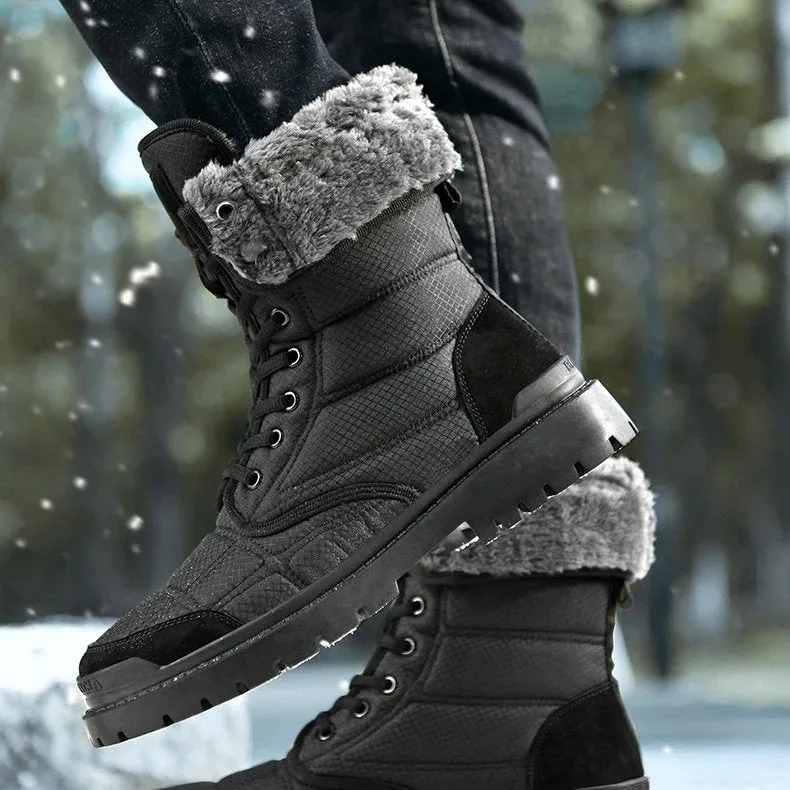 Groovywish Hiking Winter Boots For Men 2-in-1 Waterproof Orthopedic Shoes