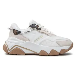 GUESS Micola Mixed Leather Sneakers Women - WHT