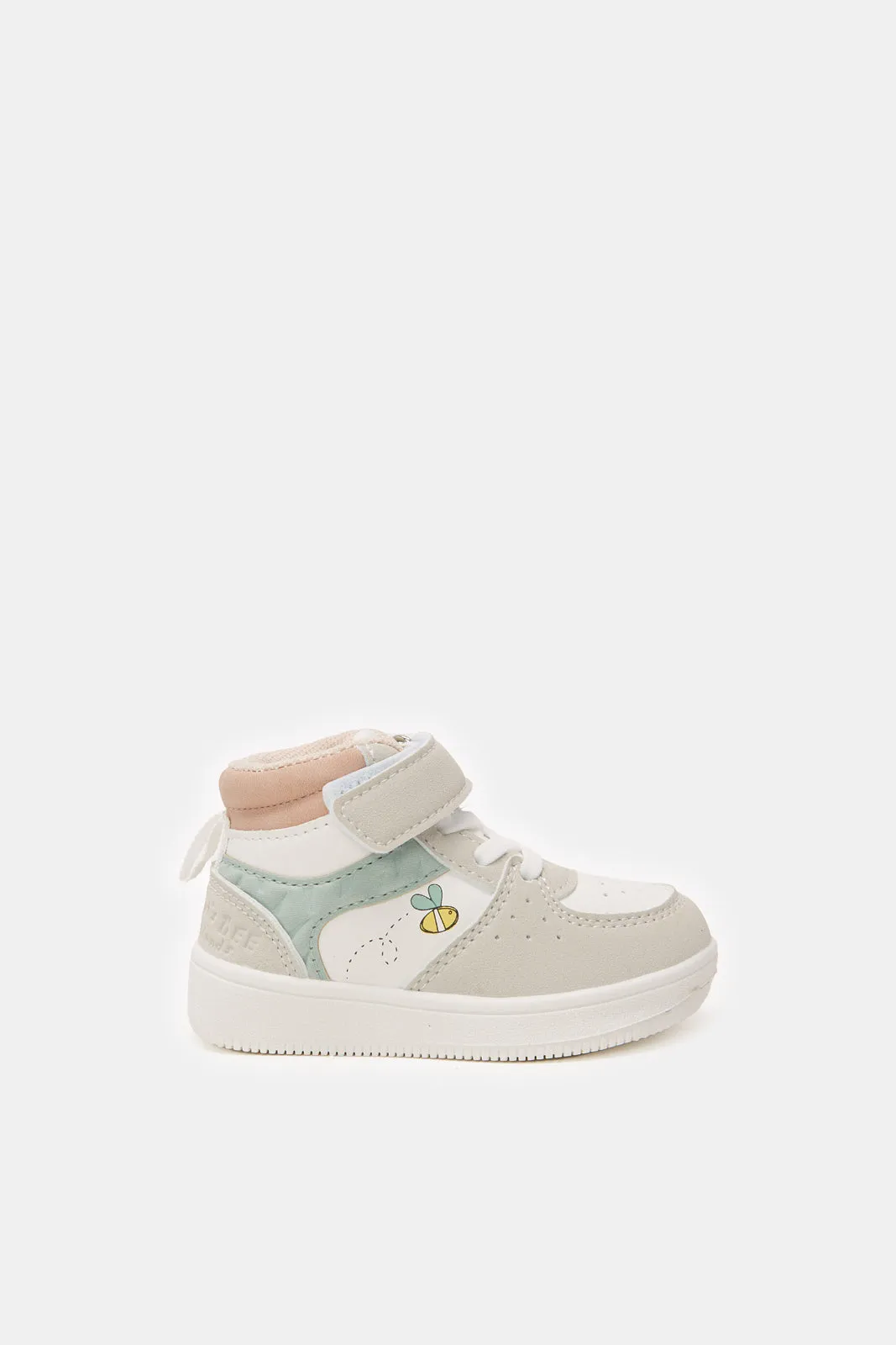 Infant Girls White Color Block High-Top