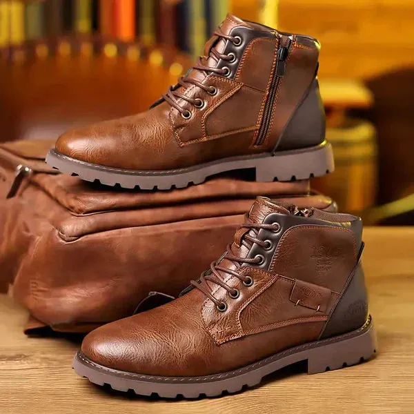 Jethro |  Rugged Leather Lace-Up Boots