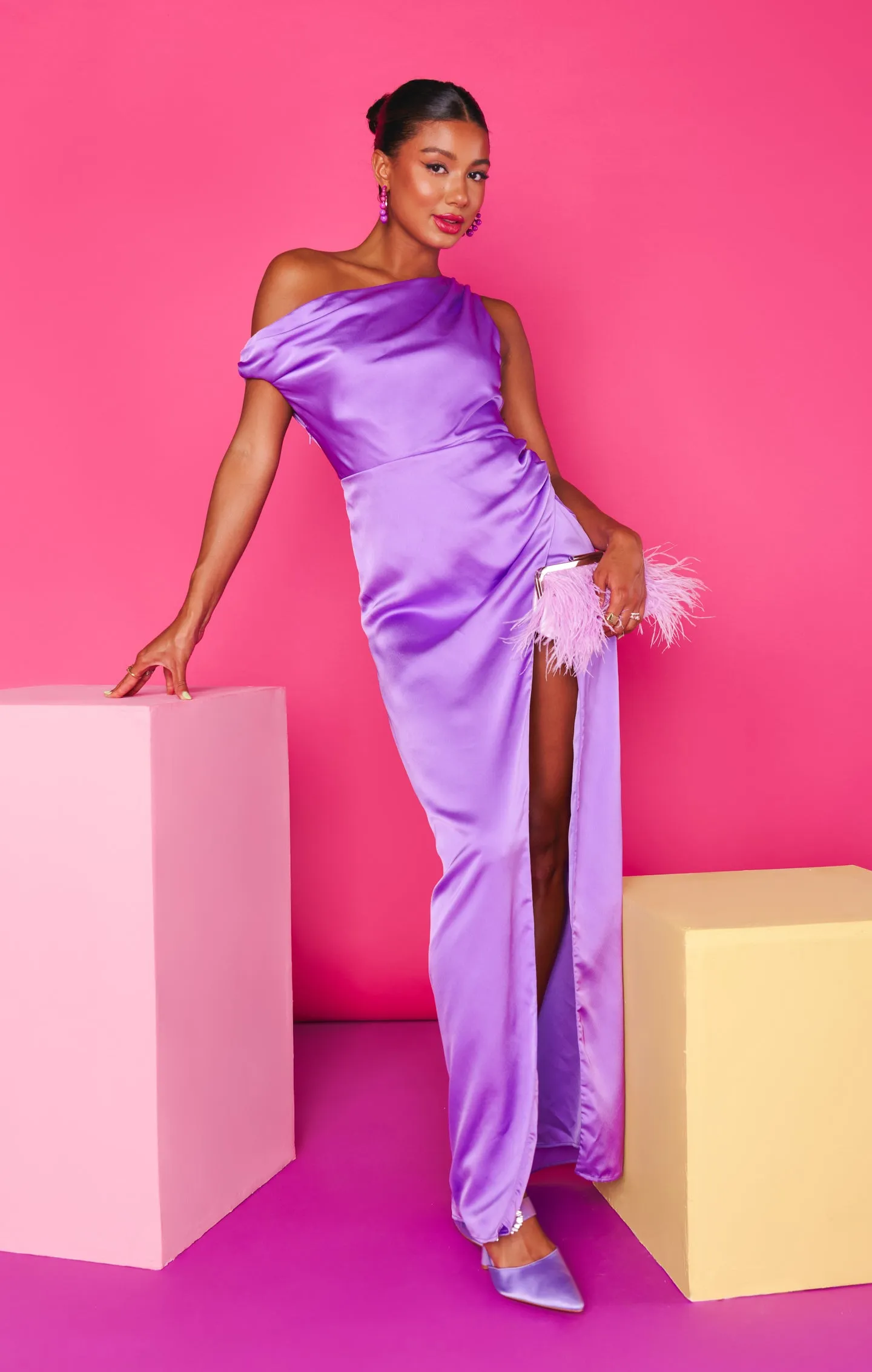 Jodie Dress ~ Violet Luxe Satin