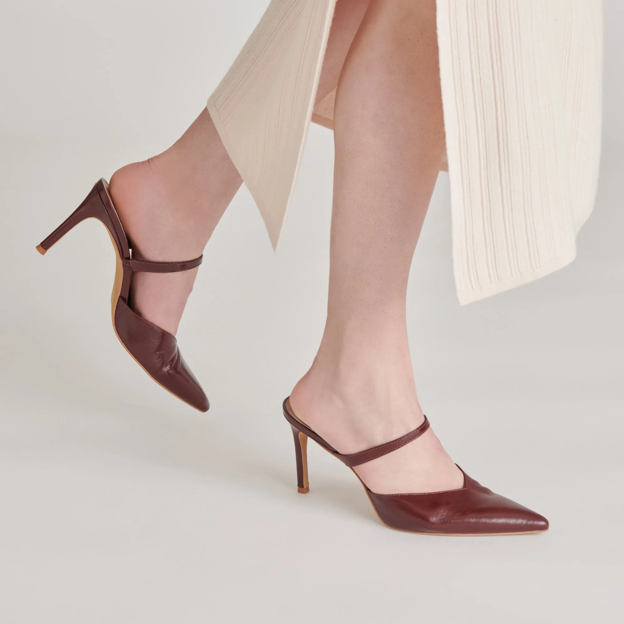 KANIKA HEELS BURGUNDY CRINKLE PATENT