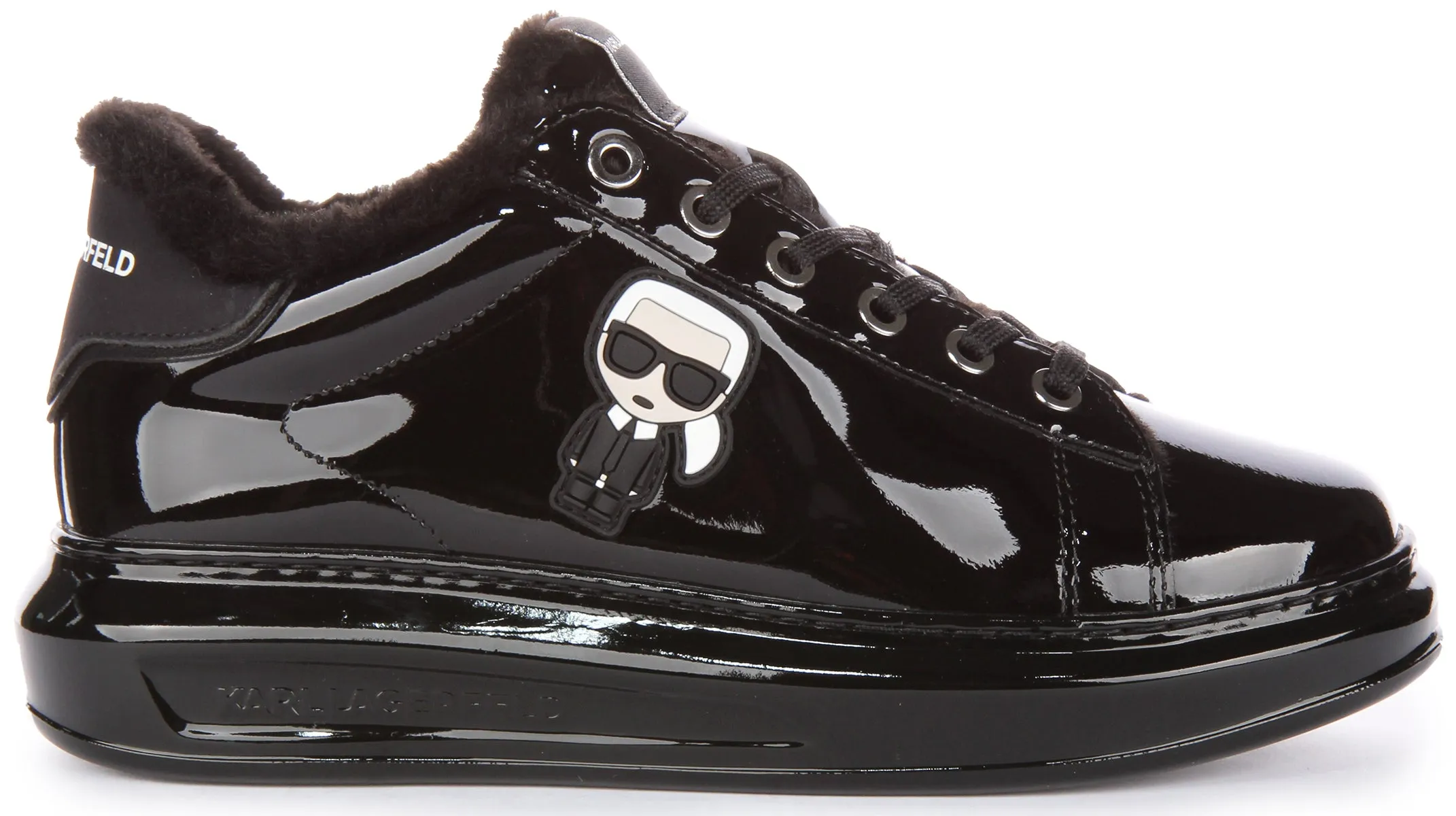 Karl Lagerfeld Kapri Ikon In Black Patent For Women