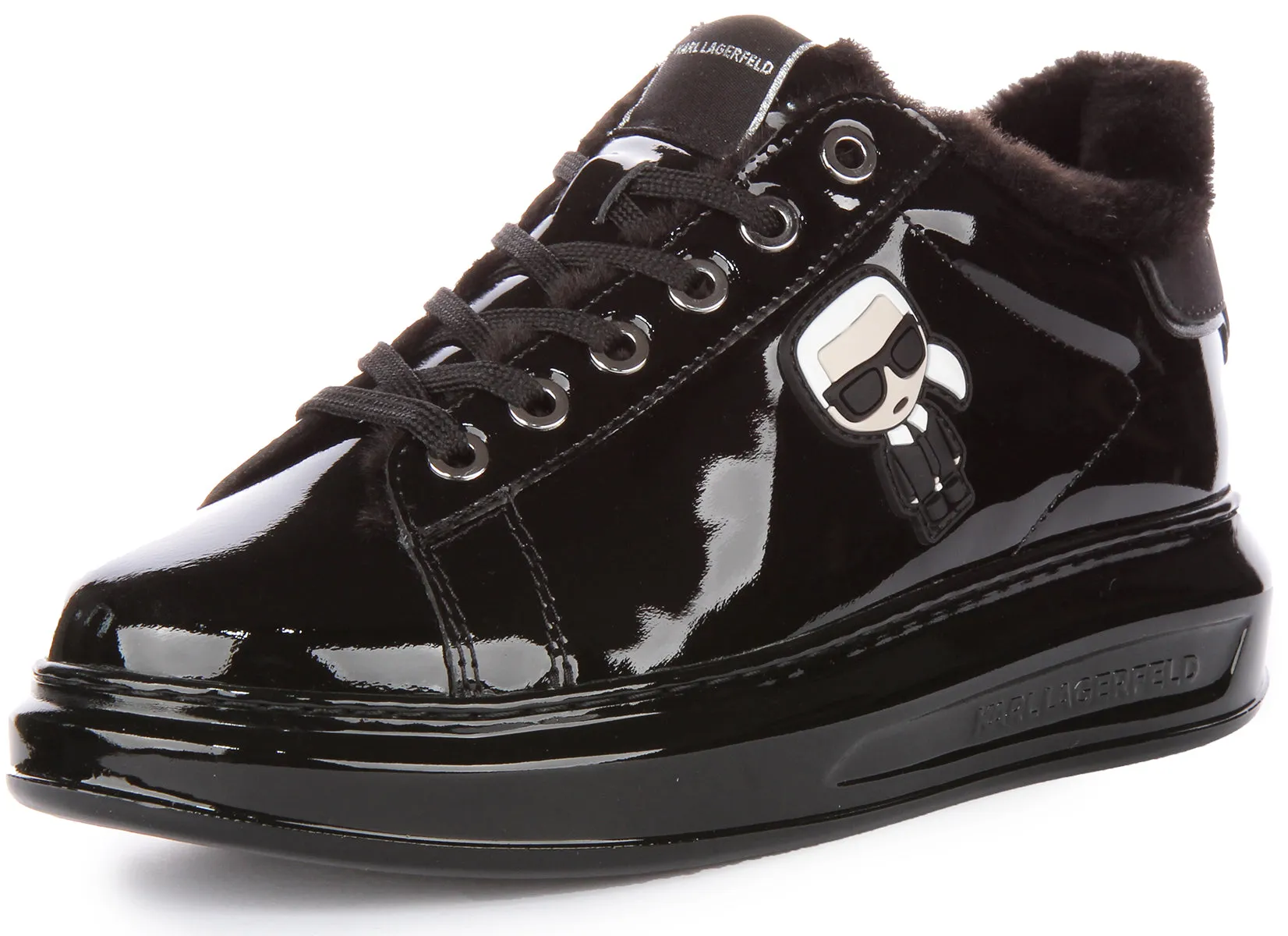 Karl Lagerfeld Kapri Ikon In Black Patent For Women