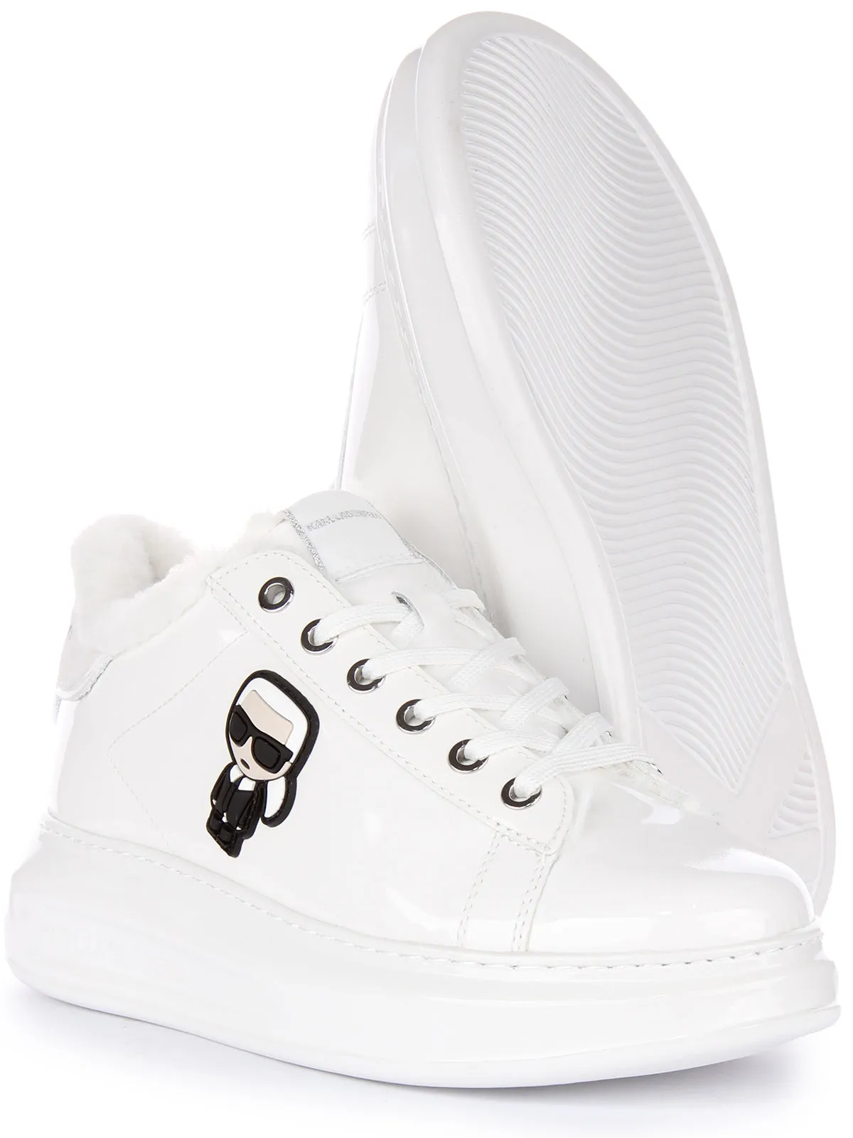 Karl Lagerfeld Kapri Ikon In White Patent For Women