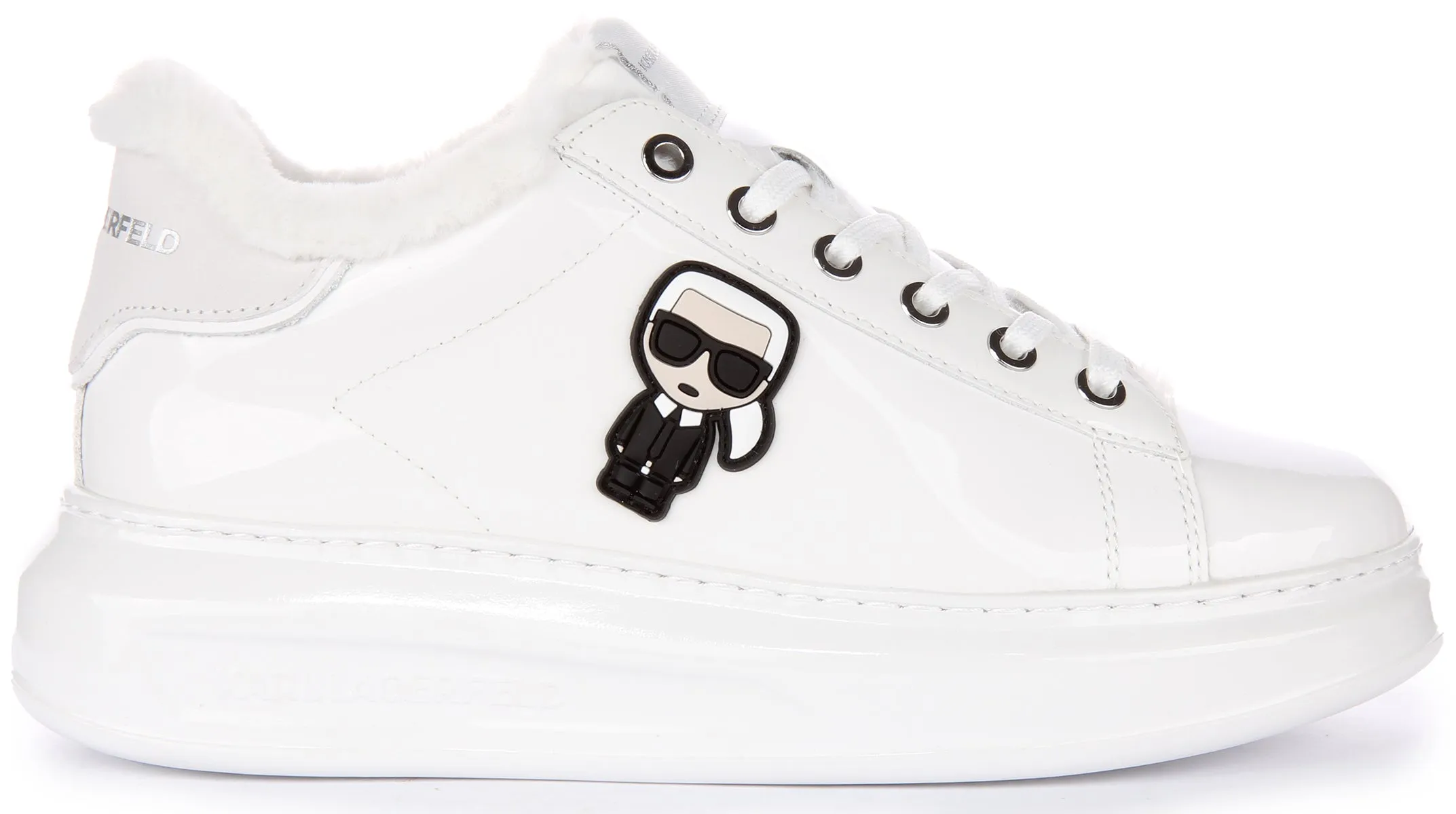 Karl Lagerfeld Kapri Ikon In White Patent For Women