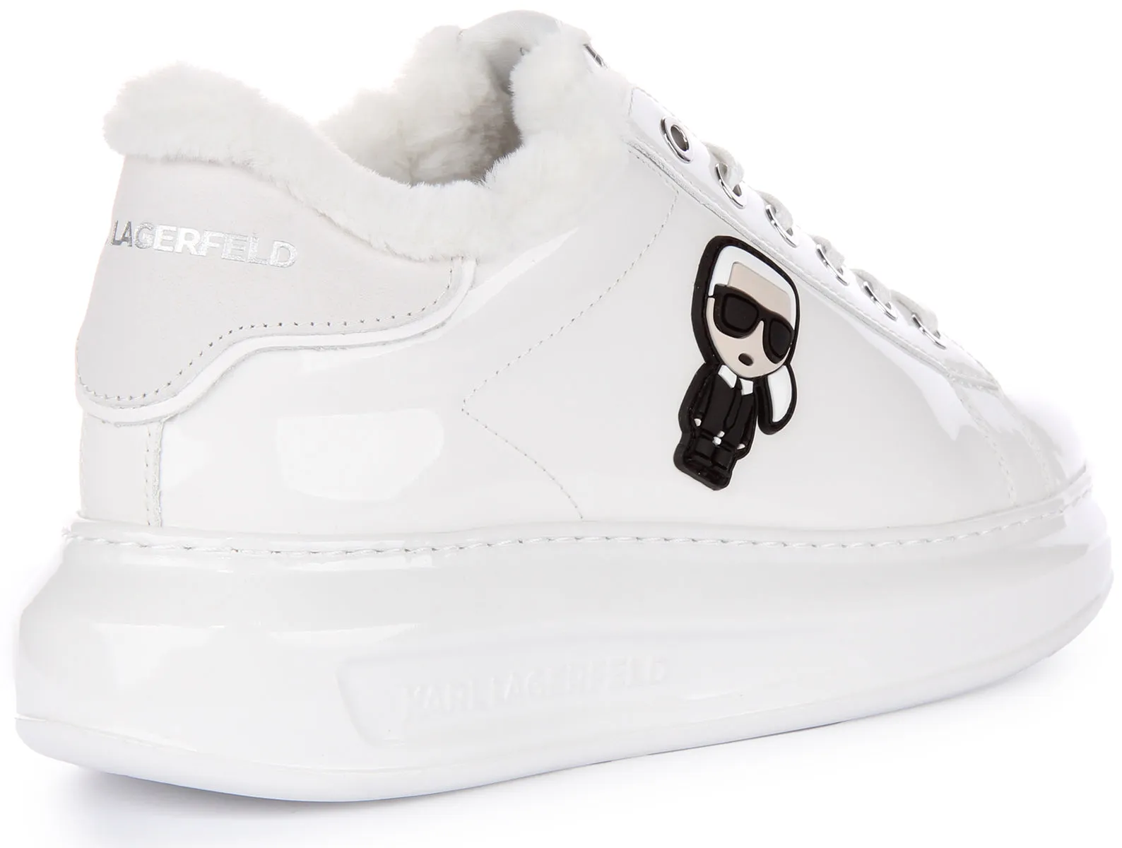 Karl Lagerfeld Kapri Ikon In White Patent For Women