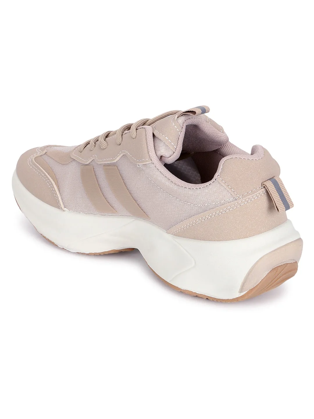 Khaki PU Stylish Lace-Up Sneakers (TC-RS3615-KHA)