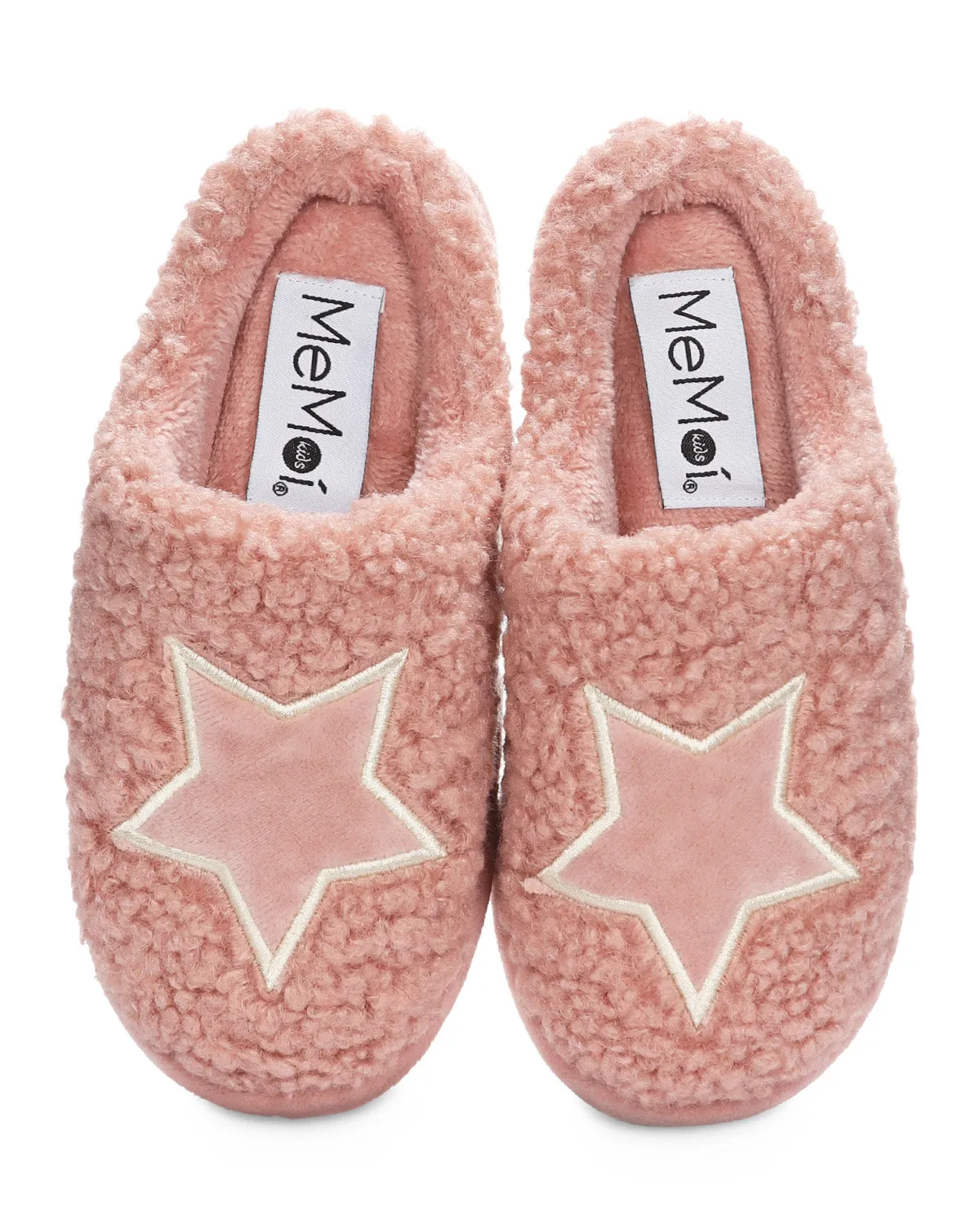 Kids' Embroidered Shaggy Star Non-Skid Slippers