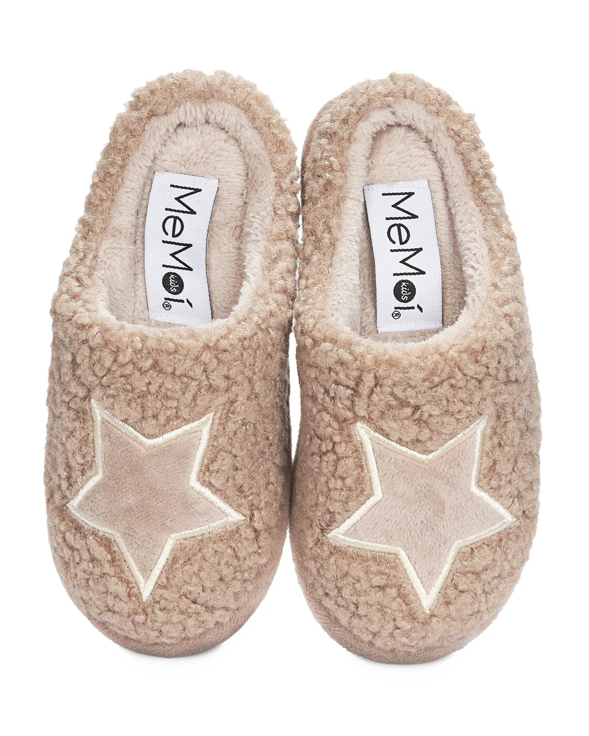 Kids' Embroidered Shaggy Star Non-Skid Slippers