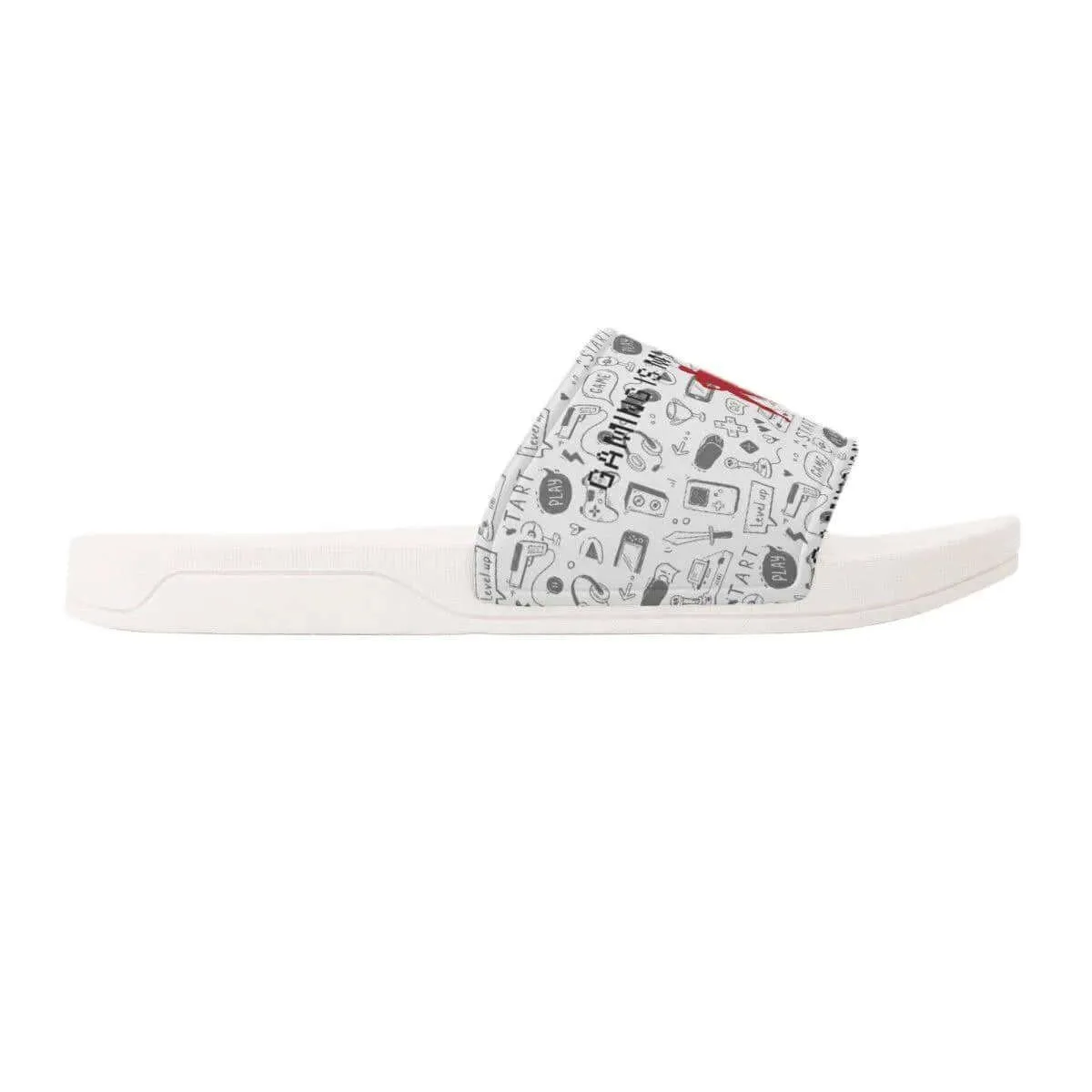 Kids White Gaming Slide Sandals