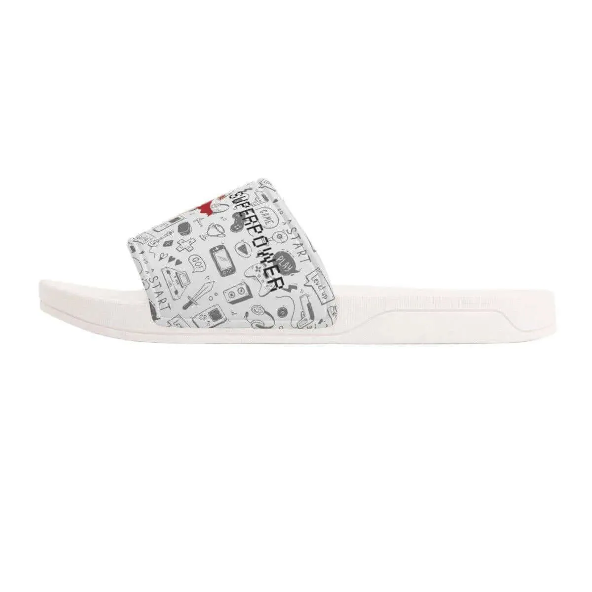 Kids White Gaming Slide Sandals