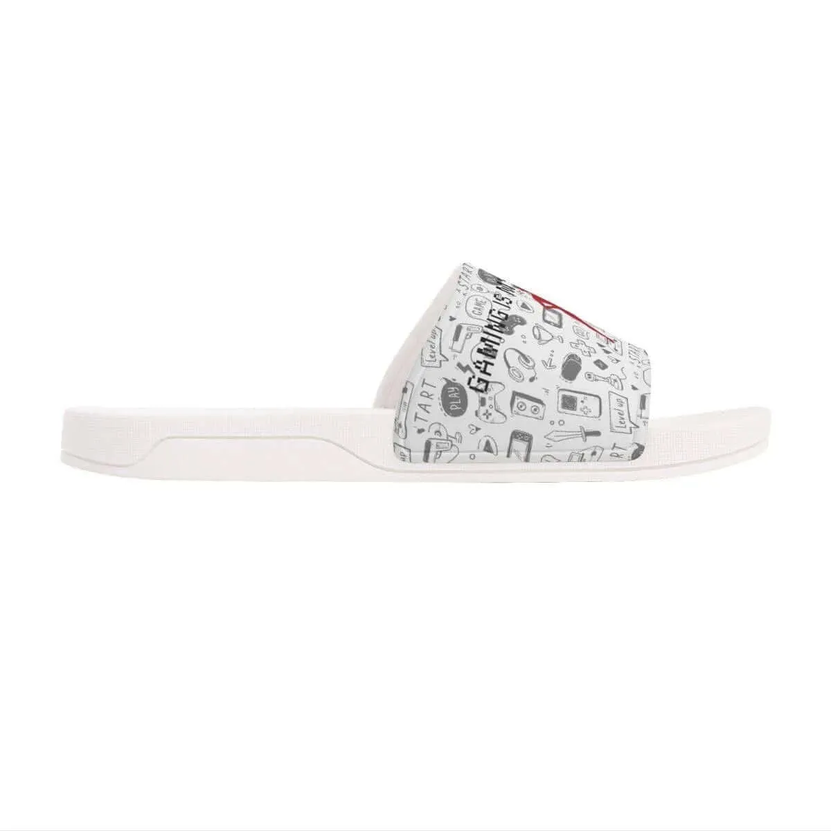 Kids White Gaming Slide Sandals