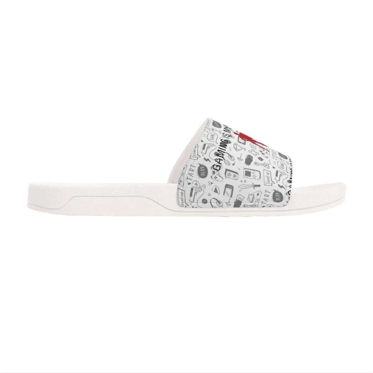 Kids White Gaming Slide Sandals