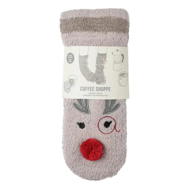 LatteLove Marshmallow Rudolph Sock