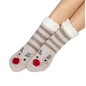 LatteLove Marshmallow Rudolph Sock