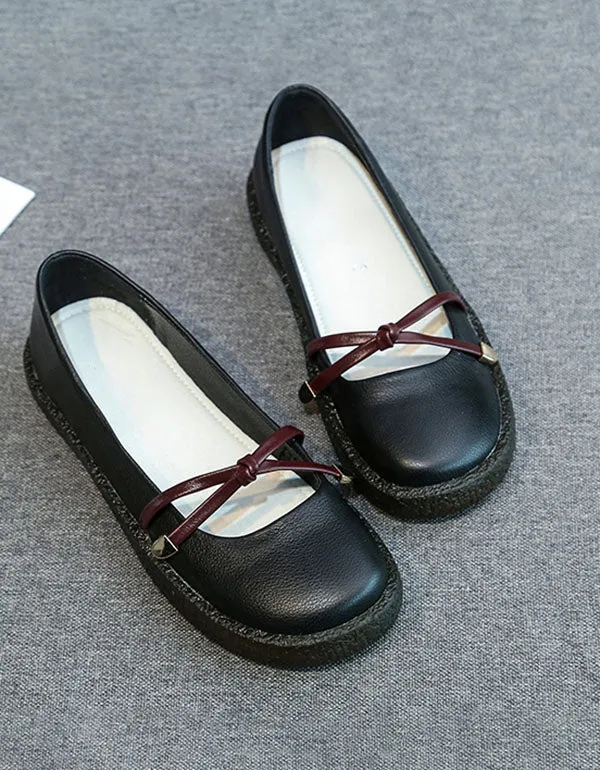 Leather Nurse Shoes Soft Bottom Casual Flats