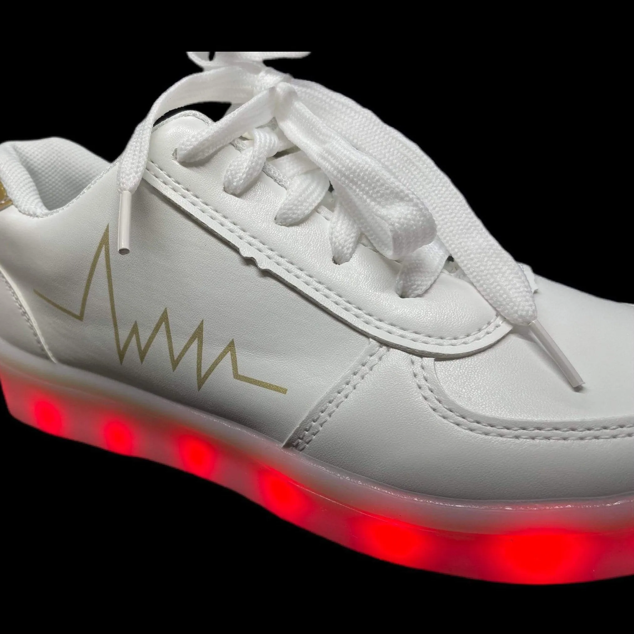 Led Shoes White And Gold Zag  | Dancing Led Light Shoes  | Kids Led Light Shoes  | Led Light Shoes For Men  | Led Light Shoes For Women